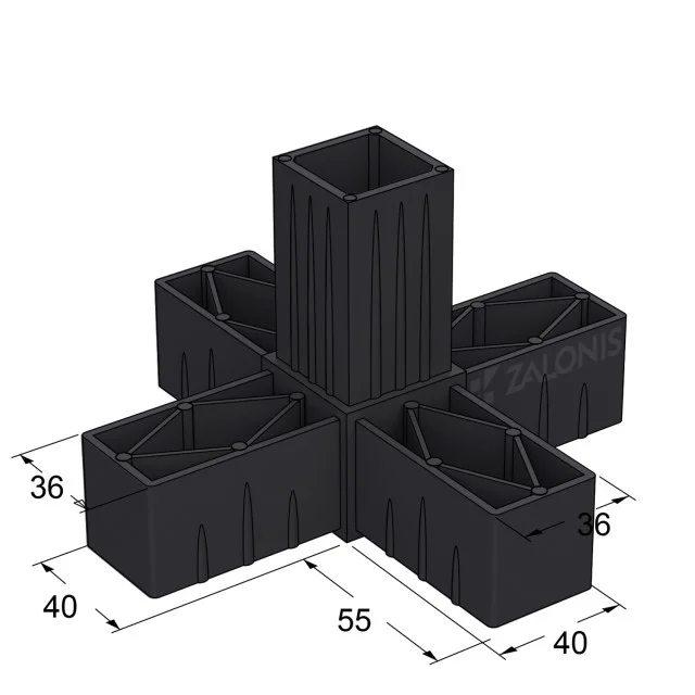 ΠΕΝΤΑΠΛΟΣ ΣΥΝΔΕΣΜΟΣ 40x40 / ΜΑΥΡΟ