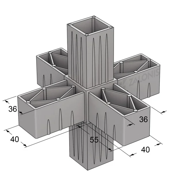 ΕΞΑΠΛΟΣ ΣΥΝΔΕΣΜΟΣ 40x40 / ΓΚΡΙ