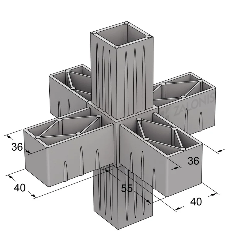 ΕΞΑΠΛΟΣ ΣΥΝΔΕΣΜΟΣ 40x40 / ΓΚΡΙ