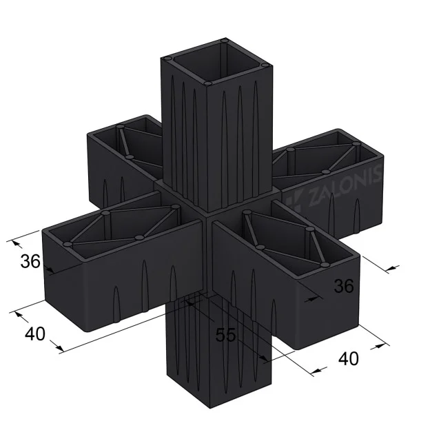 ΕΞΑΠΛΟΣ ΣΥΝΔΕΣΜΟΣ 40x40 / ΜΑΥΡΟ