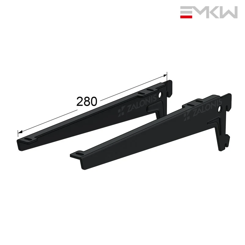 ΖΕΥΓΟΣ ΒΡΑΧΙΩΝΕΣ EMKW ΓΩΝΙΑΚΟΙ 280 mm (ΑΡ&ΔΕ) / ΜΑΥΡΟ