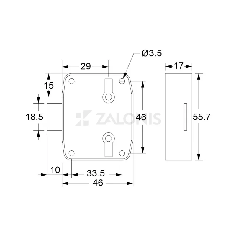ΣΠΑΝΙΟΛΕΤΑ ΓΑΝΤΖΟΥ ΑΜΦΙΠΛΕΥΡΗ 56x46 mm / ΚΑΦΕ ΣΚΟΥΡΟ